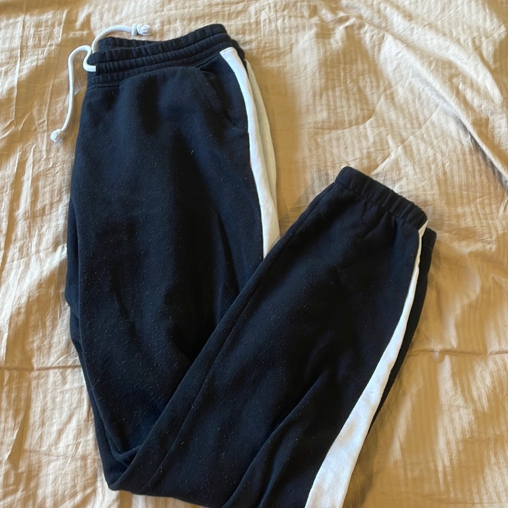 Black Striped Sweatpants